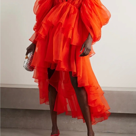 ZIMMERMANN Natura tiered gathered silk-organza halterneck dress - Picture 4 of 5